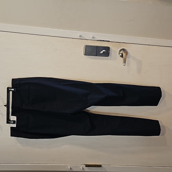 Ann Taylor Factory Navy Micro Check Cury Fit Straigt Leg Work Pants 10 NWT - Picture 5 of 11